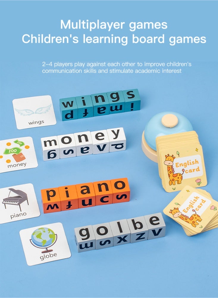 English spelling words cube parent-child interaction desktop games baby puzzle toys，English teaching aids Learning letters - Image 3