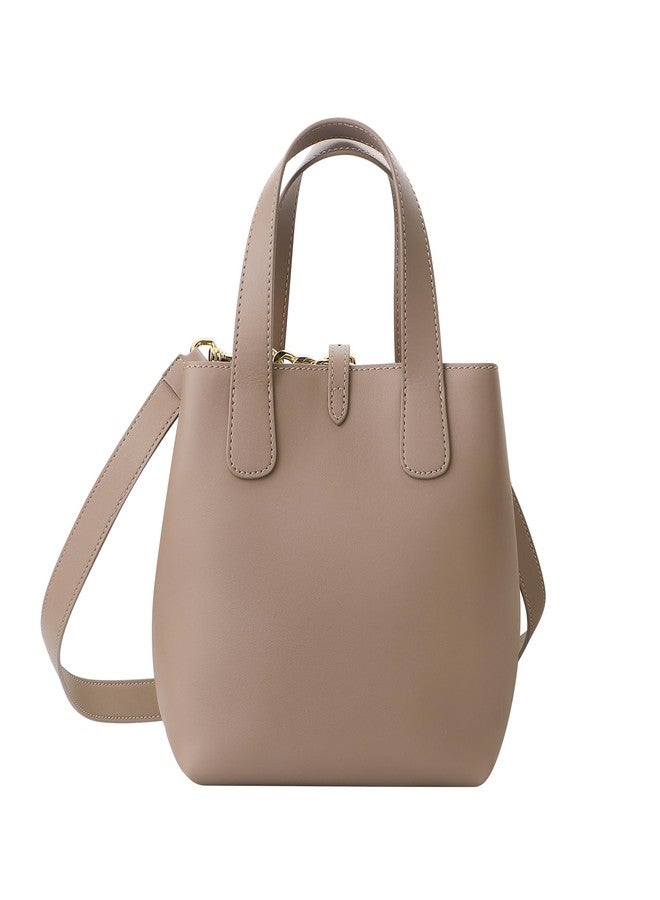 Royal Bagger Women's Genuine Cow Leather Bucket Bag, Elegant Crossbody Shoulder Purse, Tote & Basket Handbag with Strap 3262, Brown, Casual - Image 4