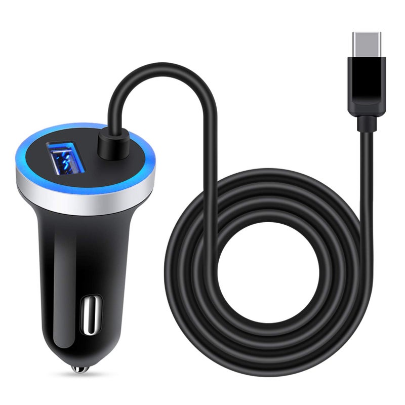 ANDHOT USB C Car Charger, 3.4A Fast Charging Car Adapter+3ft Type C Cable for Samsung Galaxy S25 S24 S23 S22 S21 S20 S10 Note 20 A10E A20 A50 A51 A71,LG Stylo 6/5/4 G7 V60 ThinQ Moto G8 G7 Google Pixel 4 3a - Image 1