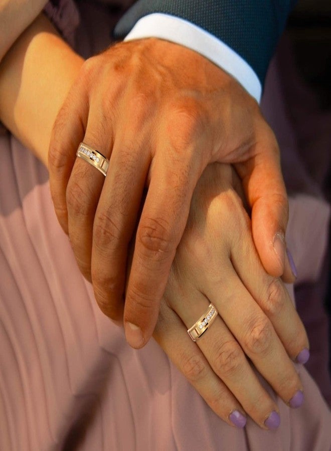 Fashion Month Mens Womens 8mm Tungsten Carbide 18k Gold Ring Fashion Luxury Zircon Wedding Couple Engagement CZ Band Size 7 - Image 5