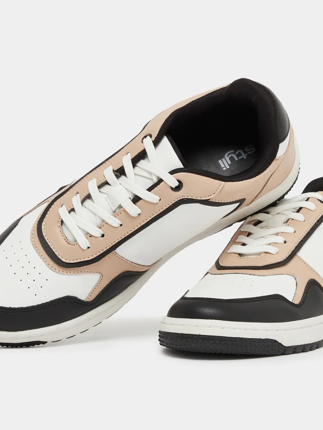 Styli Styli Color Block Low Top Lace-Up Court Sneakers