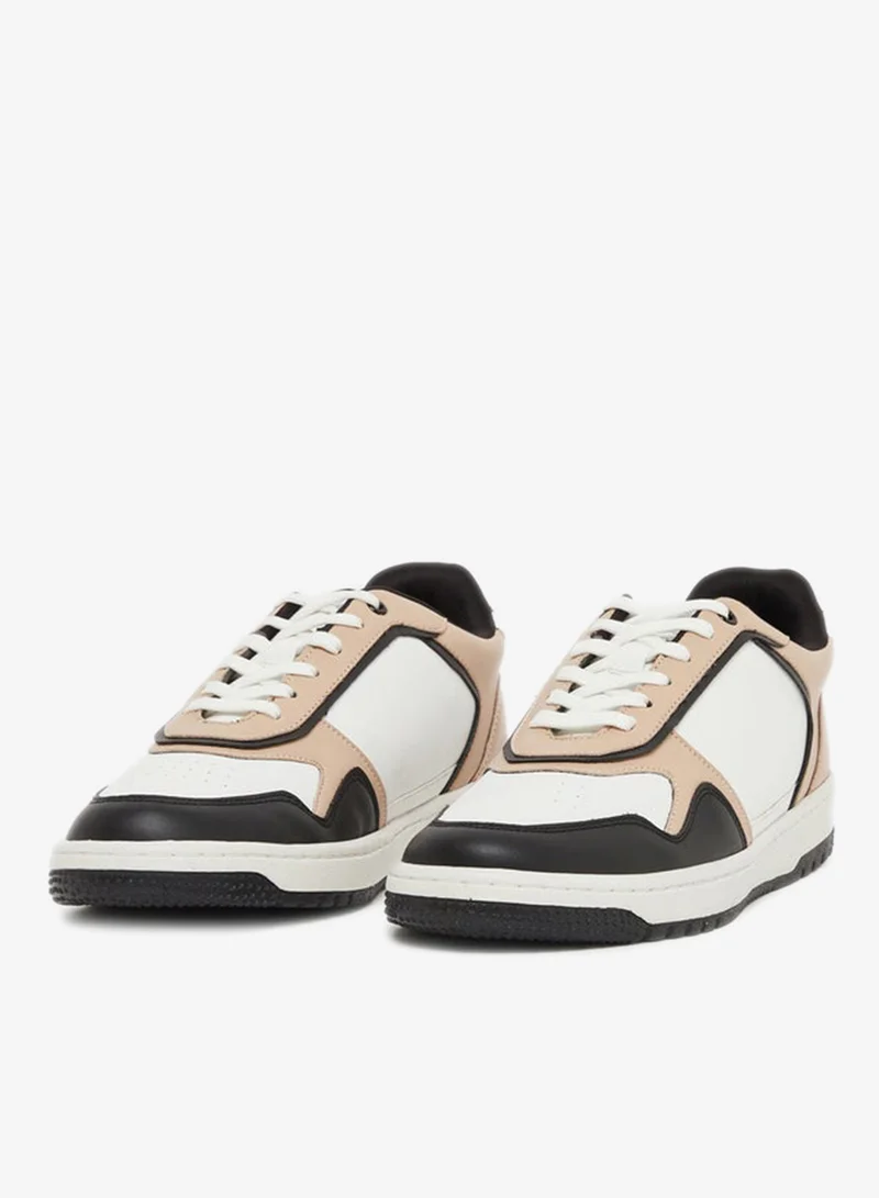 Styli Active Color Block Low Top Lace-Up Court Sneakers