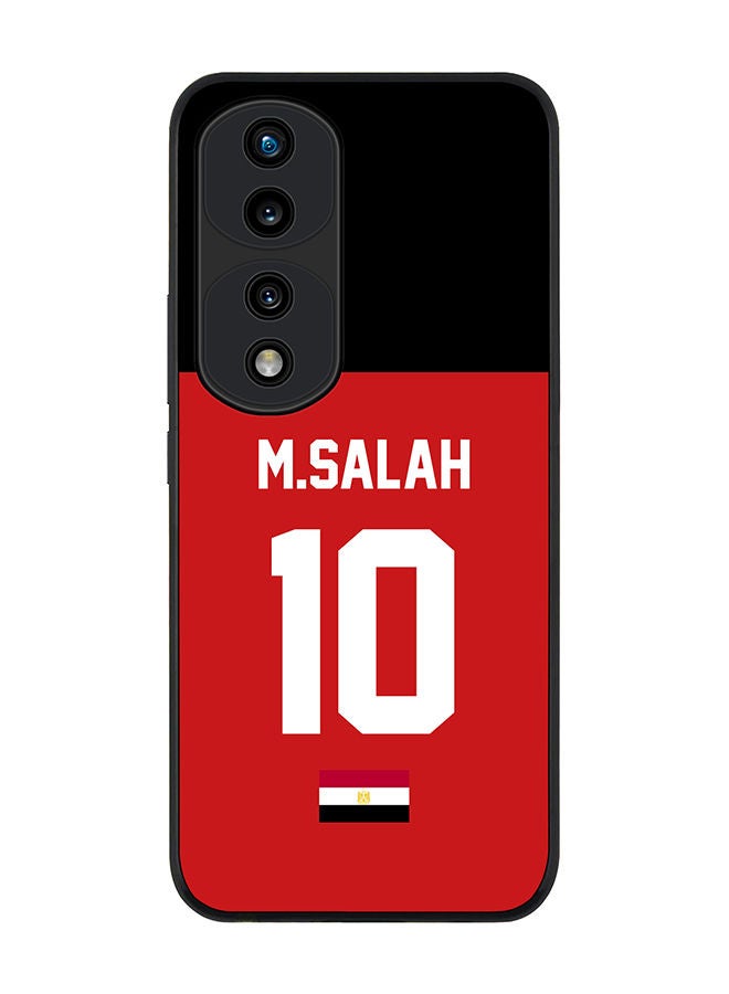 Stylizedd Rugged Black edge case for Honor 70 Pro Slim fit Soft Case Flexible Rubber Edges Anti Drop TPU Gel Thin Cover - Football Team - Egypt Player Name - M.Salah - Image 1