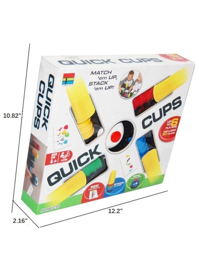 Quick cup games for children and adults to develop quick thinking, cup stacking games, interactive game for parents with 24 picture challenges, 30 stacking cups, 1 bell, a classic quick cube set for boys, girls, teens and adults  - Image 2