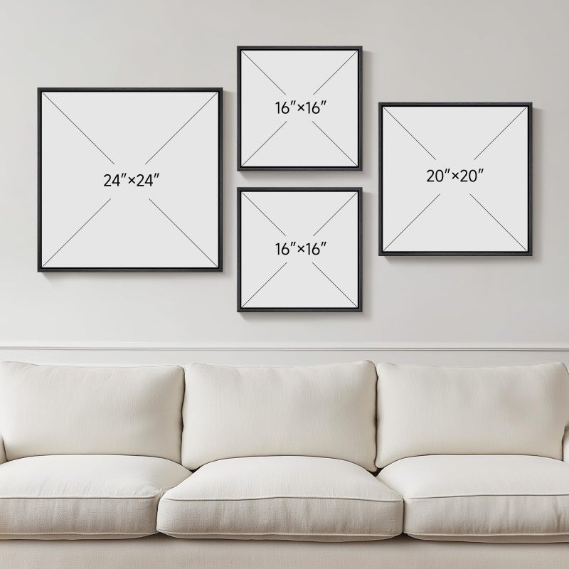 Cuspin Framed Neutral Abstract Wall Art for Living Room, 4 Piece Modern Black Brown Geometric Canvas Paintings Artwork for Walls-Minimalist Pictures for Hallway Dining Room Bedroom Office Wall Decor - Image 3