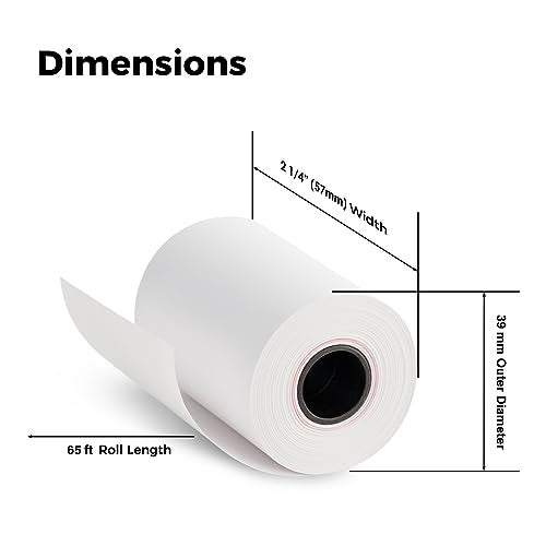 ReceiptPaperPro 2 1/4” x 65 ft Thermal Paper Receipt Rolls, fits Ingenico 3500 5000 Verifone t650 Pax a920, 50 Rolls/Case - Image 3