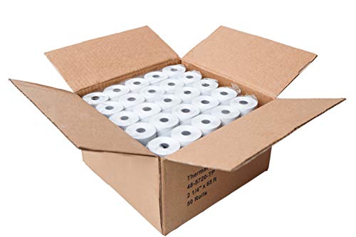 ReceiptPaperPro 2 1/4” x 65 ft Thermal Paper Receipt Rolls, fits Ingenico 3500 5000 Verifone t650 Pax a920, 50 Rolls/Case - Image 2