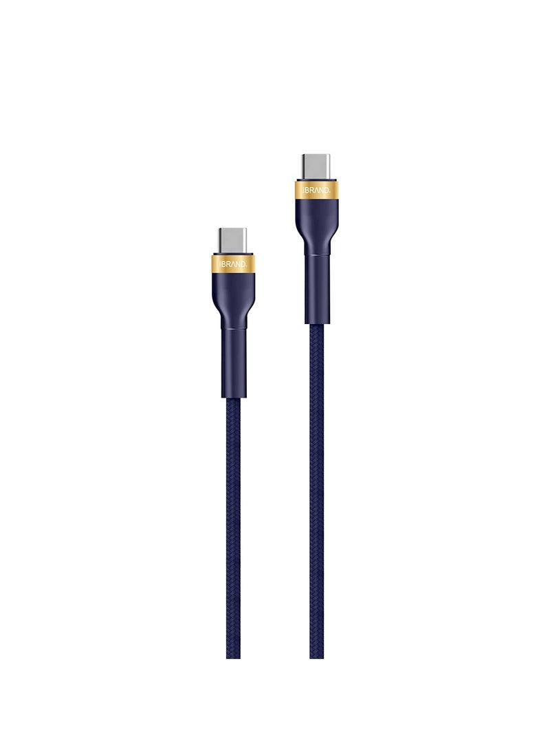 أي براند كابل iBRAND Power Delivery عالي السرعة USB من النوع C إلى النوع C 100 سم (أسود)  - Image 1