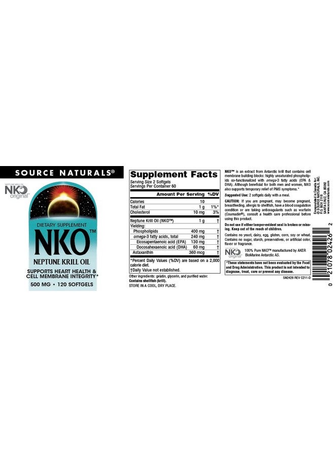 Source Naturals NKO Neptune Krill Oi, Supports Heart Health and Cell Membrane Integrity*, 500mg - 120 Softgels - Image 4
