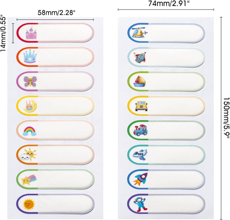 Coowayze Waterproof Baby Bottle Labels for Daycare, 80PCS School Supplies Name Labels for Kids Stuff Personalized, Dishwasher Safe, Self Laminating, Preschool Toddler Name Stickers Tags for Sippy Cup Lunch Box - Image 2