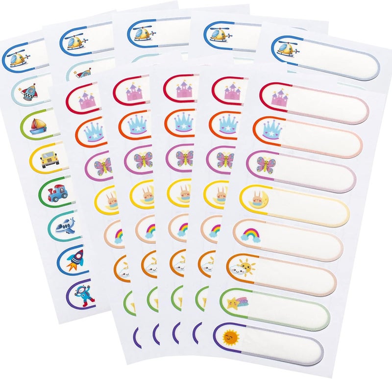 Coowayze Waterproof Baby Bottle Labels for Daycare, 80PCS School Supplies Name Labels for Kids Stuff Personalized, Dishwasher Safe, Self Laminating, Preschool Toddler Name Stickers Tags for Sippy Cup Lunch Box - Image 1