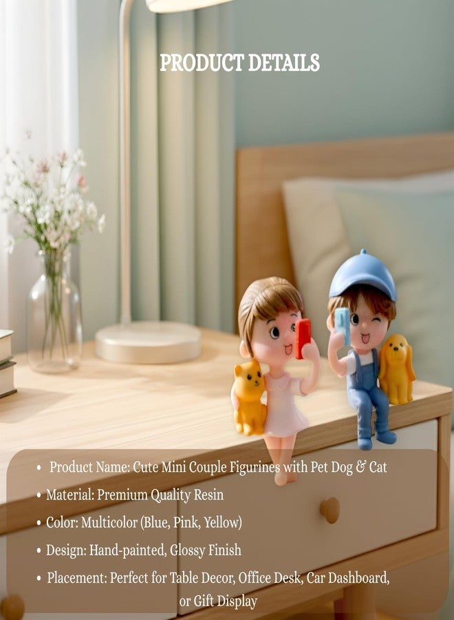 ascension Adorable Couple Mini Statues Taking Selfie for Girlfriend Boyfriend Husband Wife Couple Miniatures for Your Love Valentines Gift Items Miniature Long Distance Relationship Gifts - Image 4