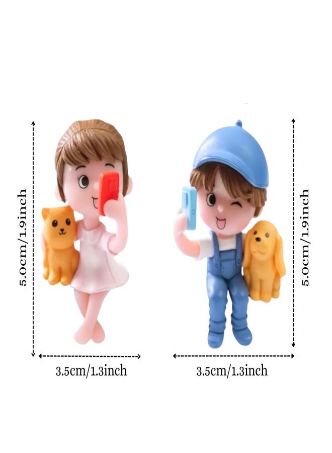 ascension Adorable Couple Mini Statues Taking Selfie for Girlfriend Boyfriend Husband Wife Couple Miniatures for Your Love Valentines Gift Items Miniature Long Distance Relationship Gifts - Image 3