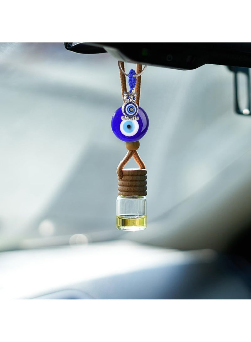 SYOSI 3PCS Evil Eye Hanging Ornament Blue Evil Eye with Butterfly Elephant Owl Hanging Decoration Turkish Evil Eye Car Hanging Keychain DIY Pendant Charms Keychain Hanging Ornament Keychain Ornament - Image 3