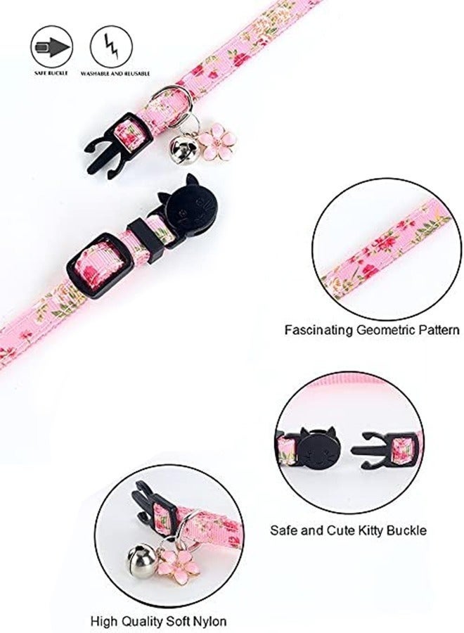 Breakaway Cat Collar with Bell, 4 Pack Safety Adjustable Cat Collars Set - Image 2