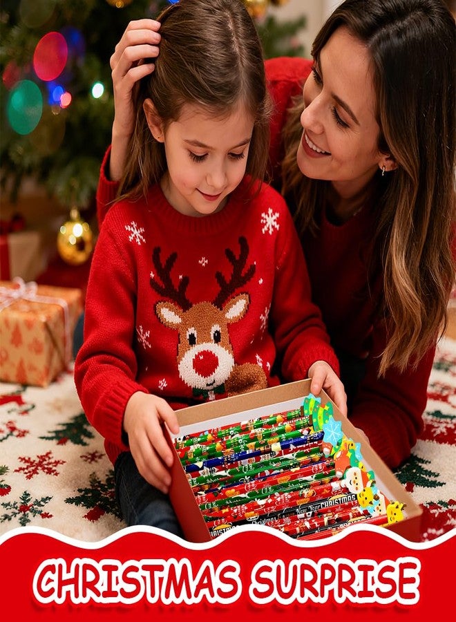 BAISDY 36Pcs Christmas Pencils Bulk, Snowman Christmas Tree Snowflake Gingerbread Man Pencil with Erasers Top - Image 5