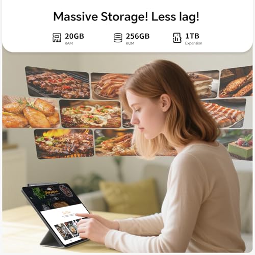 TECLAST تابلت TECLAST Artpadpro أندرويد 15، شاشة 12.7 بوصة بدقة 2176x1600، 20GB+256GB، ذكاء جمني، بطارية 10000mAh وشحن سريع 30W، تابلت 13 بوصة مع Widevine L1، واي فاي 5G، 4G LTE، GPS - يشمل قلم - Image 4
