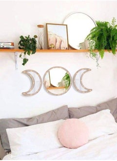 Salla Wooden Crescent Moon Ramadan Decorative Mirror with LED Lights 30x22cm  - Image 5