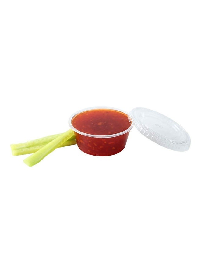 100-Pack Clear Disposable Plastic Sauce Cups with Lids – Durable, Leak-Proof Portion Containers for Dips, Dressings, Spices & Food Storage - Image 3