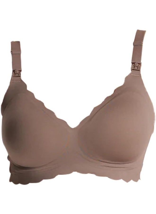 Momcozy Momcozy Jelly Strip - Seamless Floral Push Up Nursing Bra - YN46 - Dark Brown XL  - Image 2
