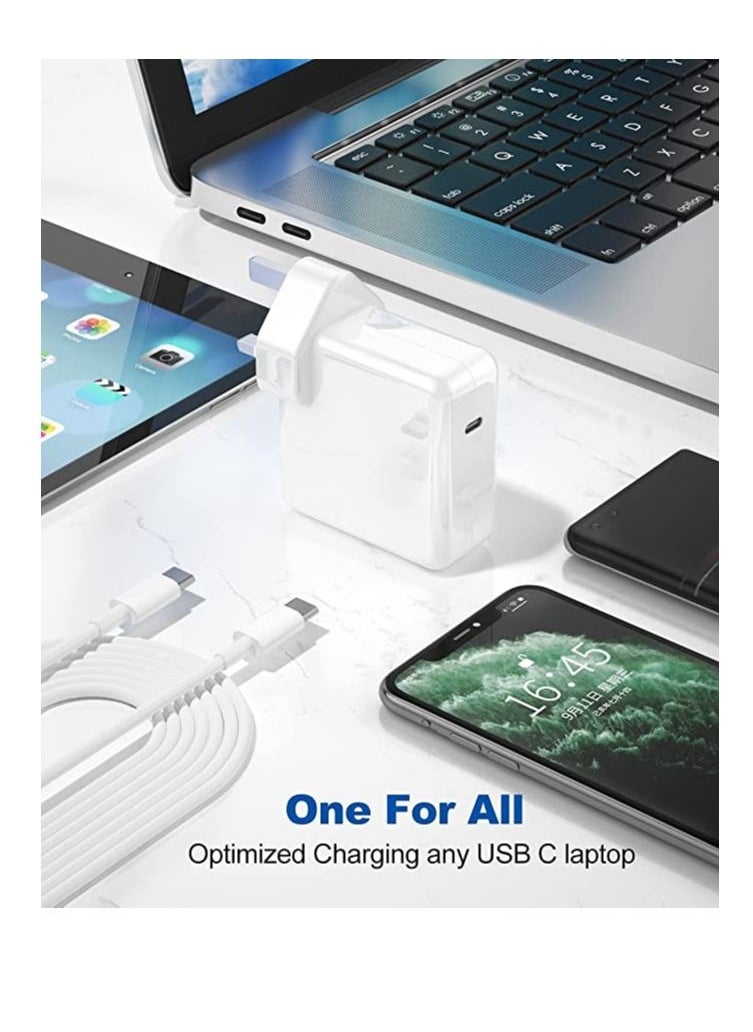 Generic - Replacement 61W USB-C Power Adapter Compatible 13" 12 Apple MacBook Pro Air IPad Fast Charger 2017 2018 2019 2020 2021 With Type-C Date Cable - Image 1