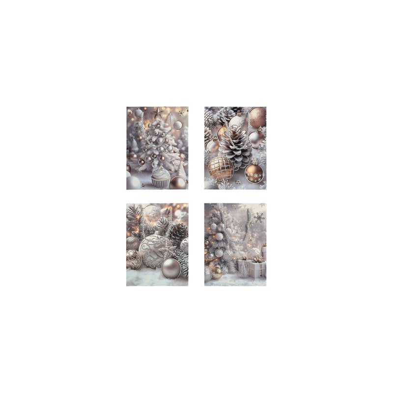 CHRISTMAS MAGIC Frosted Elegance Gift Bags Asst. Small 18x8.5x24cm 6Pcs/Pk - Image 1