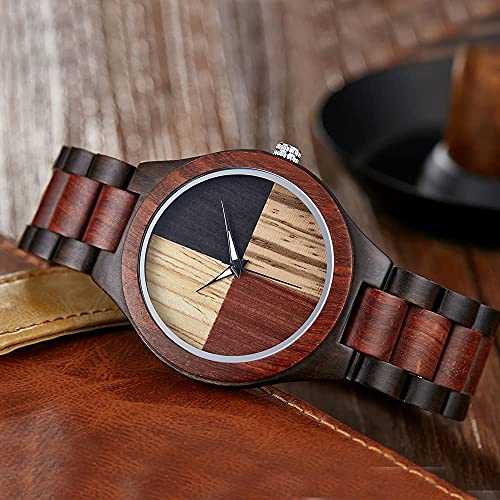 Dentily Wooden Watch Grain Handmade Wooden Watches for Men Creative Lightweight Quartz Mens Watches - Image 3
