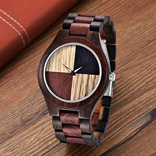 Dentily Wooden Watch Grain Handmade Wooden Watches for Men Creative Lightweight Quartz Mens Watches - Image 2