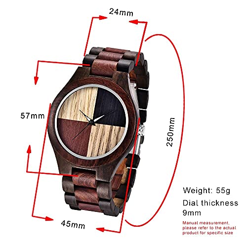 Dentily Wooden Watch Grain Handmade Wooden Watches for Men Creative Lightweight Quartz Mens Watches - Image 4