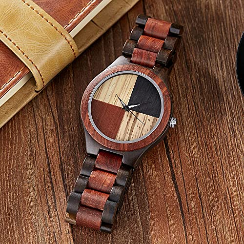 Dentily Wooden Watch Grain Handmade Wooden Watches for Men Creative Lightweight Quartz Mens Watches - Image 5