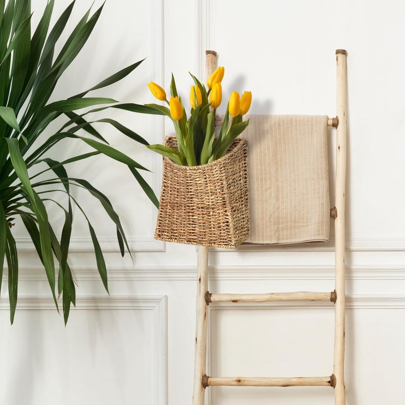 SIEUSALEVN Woven Hanging Seagrass Baskets, Hanging Wall Wicker Basket, Handmade Organizer Baskets, Hanging Flower Basket for Shelves, Walls, Doors, Balconies, Front of House, Garden,...(Seagrass) - Image 4