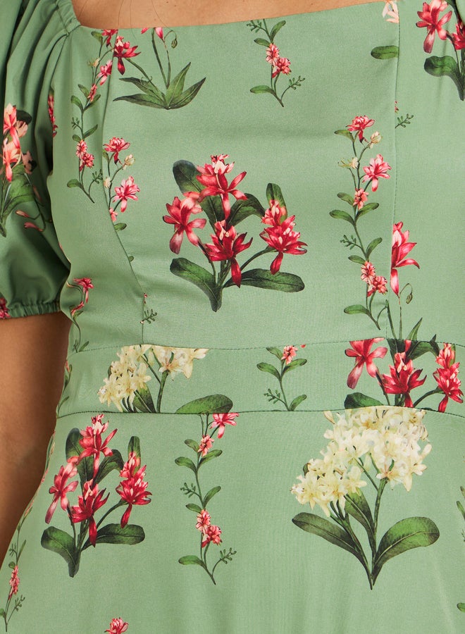 Take Two Floral Print Midi Dress - Image 4