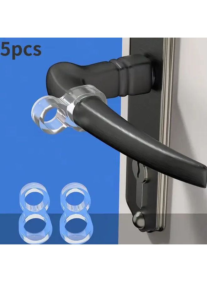 5pcs Black Silicone Door Stopper Rings Vibration Absorbing Wall Protectors - Image 5