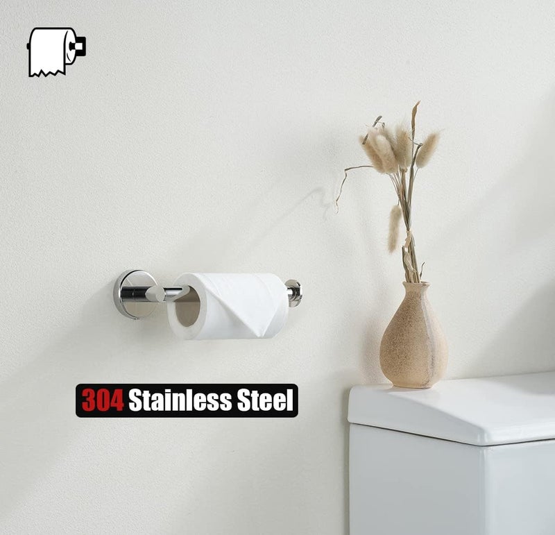 JQK Chrome Toilet Paper Holder, 5 Inch 304 Stainless Steel Thick 8mm Tissue Paper Dispenser for Bathroom, Hold Mega Rolls, Polished Chrome Wall Mount, TPH120-CH - Image 5