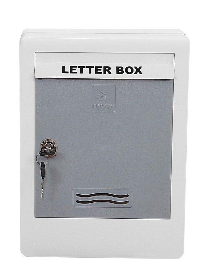 Lepose Durable Plastic Letterbox for Home, Gate, Office, Wall, Apartment, Banglow, Villas with 2 Keys in Red & White Colour (275mm X 230 mm X 95mm) - Image 1