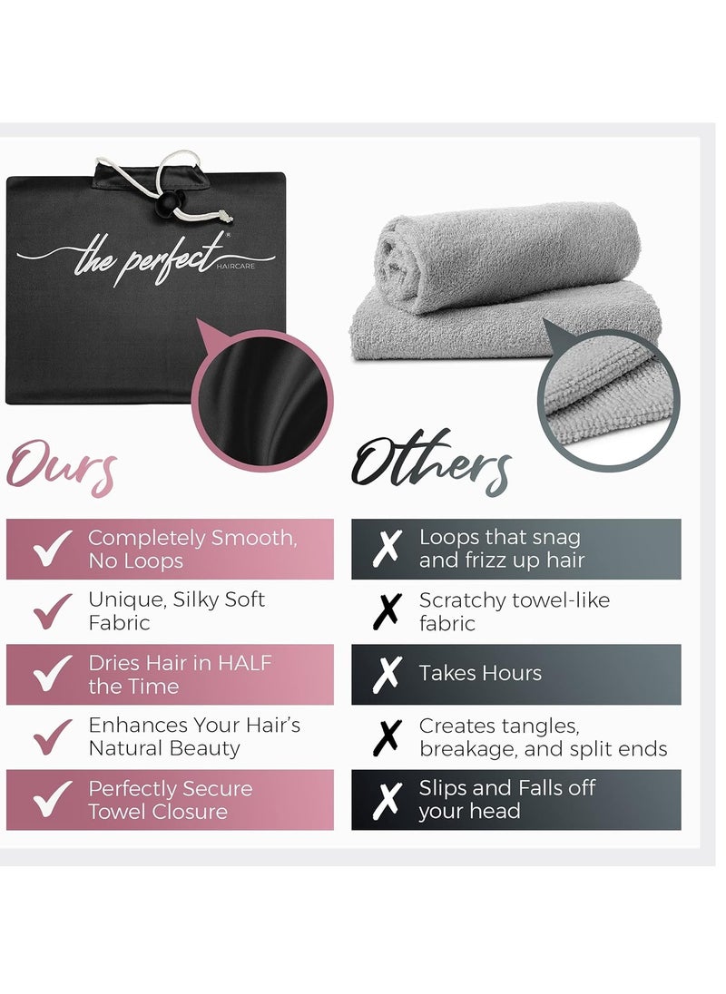 THE PERFECT HAIRCARE - Microfiber Hair Towel Wrap for Women - Gift and Travel - Smooth like Silk - Curly, Wavy, Straight Hair Girls - Plopping Essential - Anti-Frizz, Fast Drying, Works Better than a T-Shirt - Image 1
