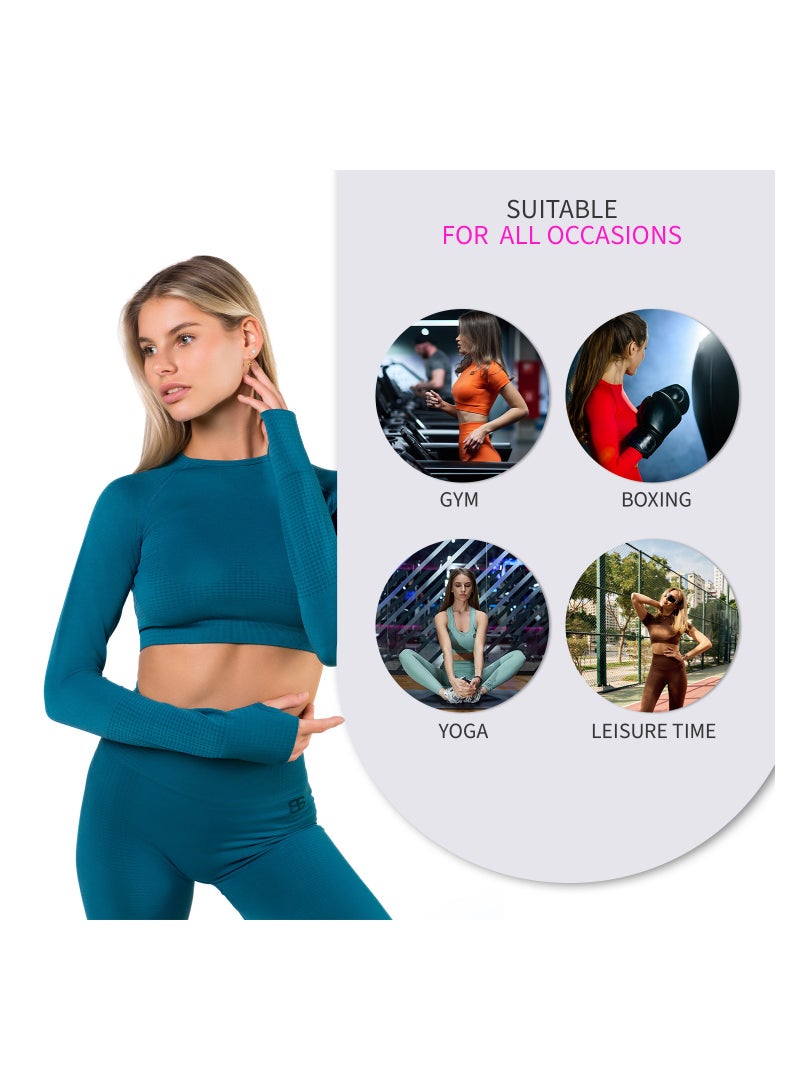 Bernessi Nylon Sport Leggings for Women High Waisted Ladies Gym Workout Running Fitness Yoga Pants with Tummy Control Textured Green - Image 5