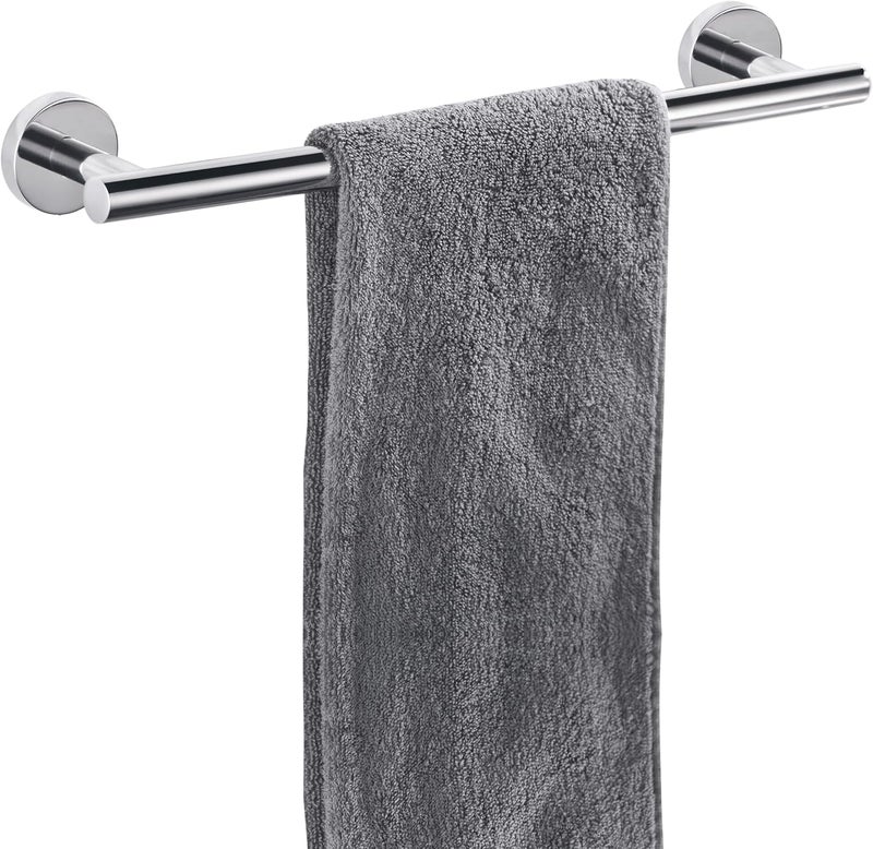Nolimas Polished Chrome Bath Towel Bar Single Bars Towel Rack Rod Classic Wall Mounted Stainless Steel Bathroom Towel Bar Toilet Kitchen Towel Shelf Single Layer,18inch - Image 1