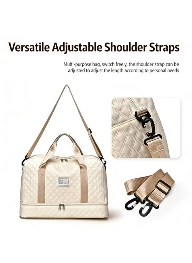 CKIKH travel bags and sports/fitness bags with shoe compartments can be worn as a single shoulder or double shoulder. These lightweight and fluffy tote bags feature compartments and are suitable for travel, work, and fitness use. - Image 1