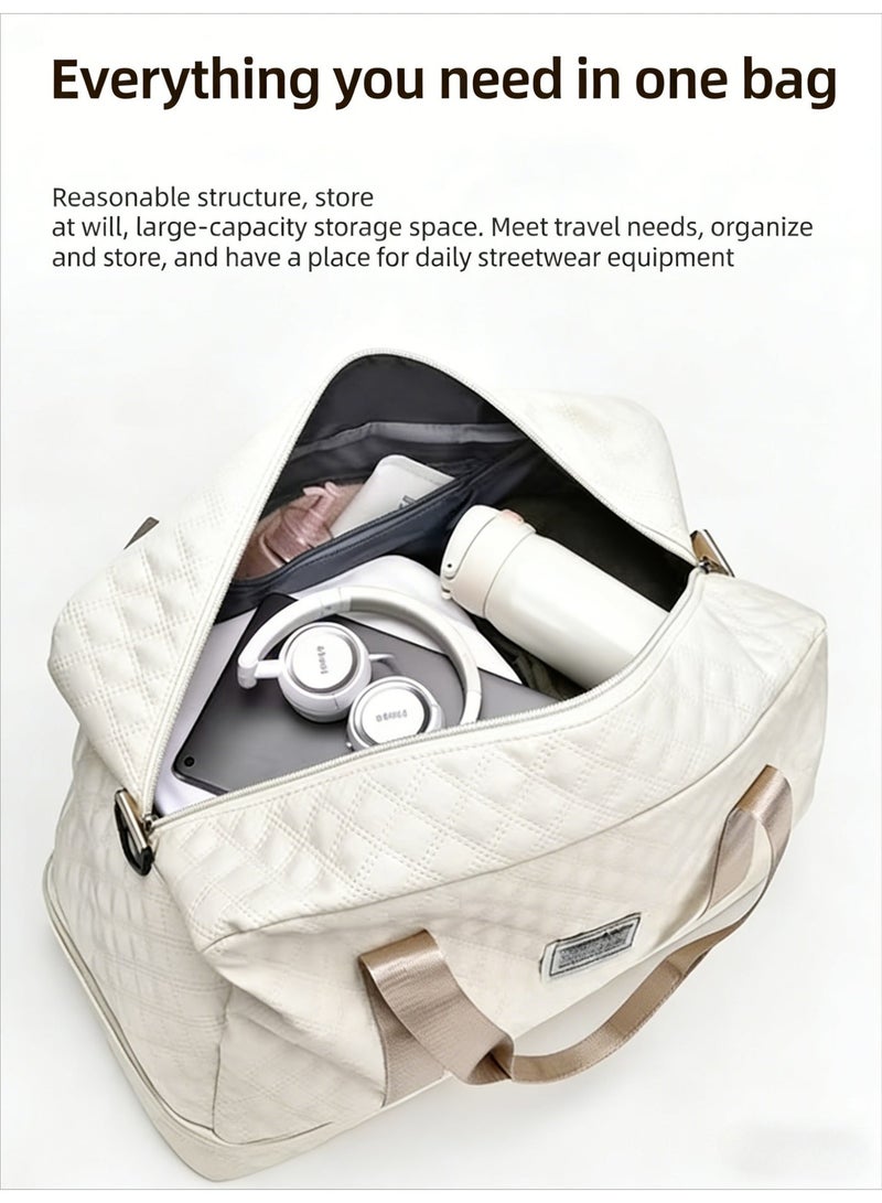 CKIKH travel bags and sports/fitness bags with shoe compartments can be worn as a single shoulder or double shoulder. These lightweight and fluffy tote bags feature compartments and are suitable for travel, work, and fitness use. - Image 4