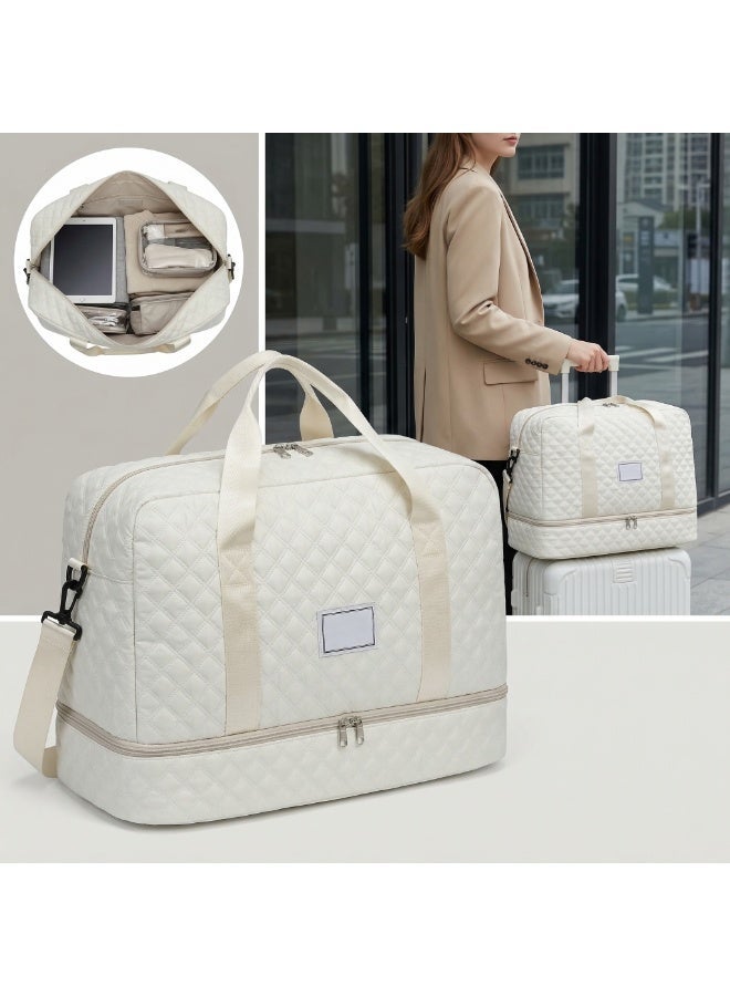 CKIKH travel bags and sports/fitness bags with shoe compartments can be worn as a single shoulder or double shoulder. These lightweight and fluffy tote bags feature compartments and are suitable for travel, work, and fitness use. - Image 2