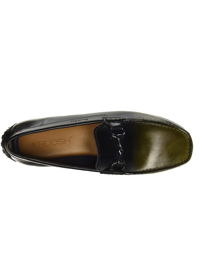 RUOSH Mens Innovative Dual Tone Loafer Slip on Driving Comfort Leather Work Office Formal Occasion Party Casual Wear Italian Design Anti Skid Padded Insole Fashion Premium Shoes