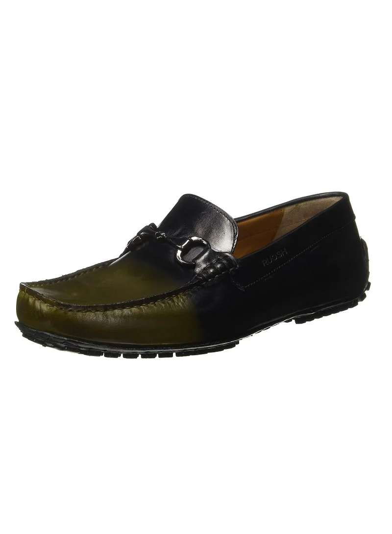 RUOSH Mens Innovative Dual Tone Loafer Slip on Driving Comfort Leather Work Office Formal Occasion Party Casual Wear Italian Design Anti Skid Padded Insole Fashion Premium Shoes