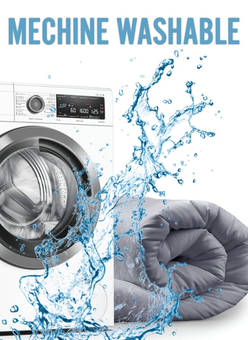 بلوبيري لون رمادي غامق حجم كينج مبطن لحاف قطن 240 × 260 سم - Image 5