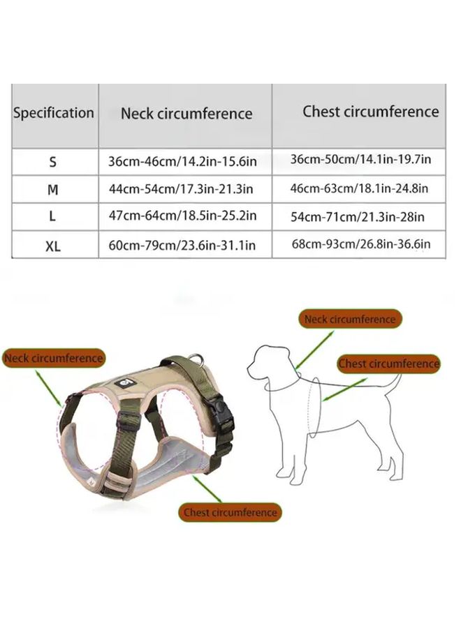 Heavy Duty Anti Pull Dog Harness For Large Dogs XL Black Reflective Safety Vest Adjustable - Image 4