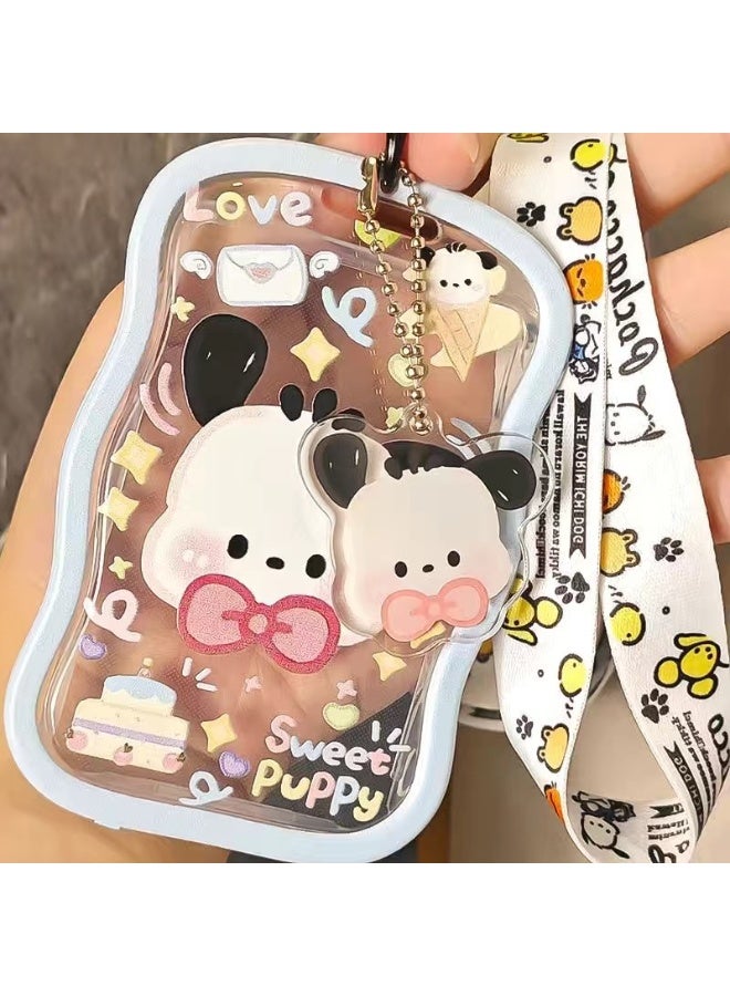 NIBEMINENT 1 - Piece Hello Kitty Kpop Photo Card Holder Pendant Key Chain ID Badge Holder ID Card Holder Photo Card Protector for School ID Office ID Access Card for Women Girls