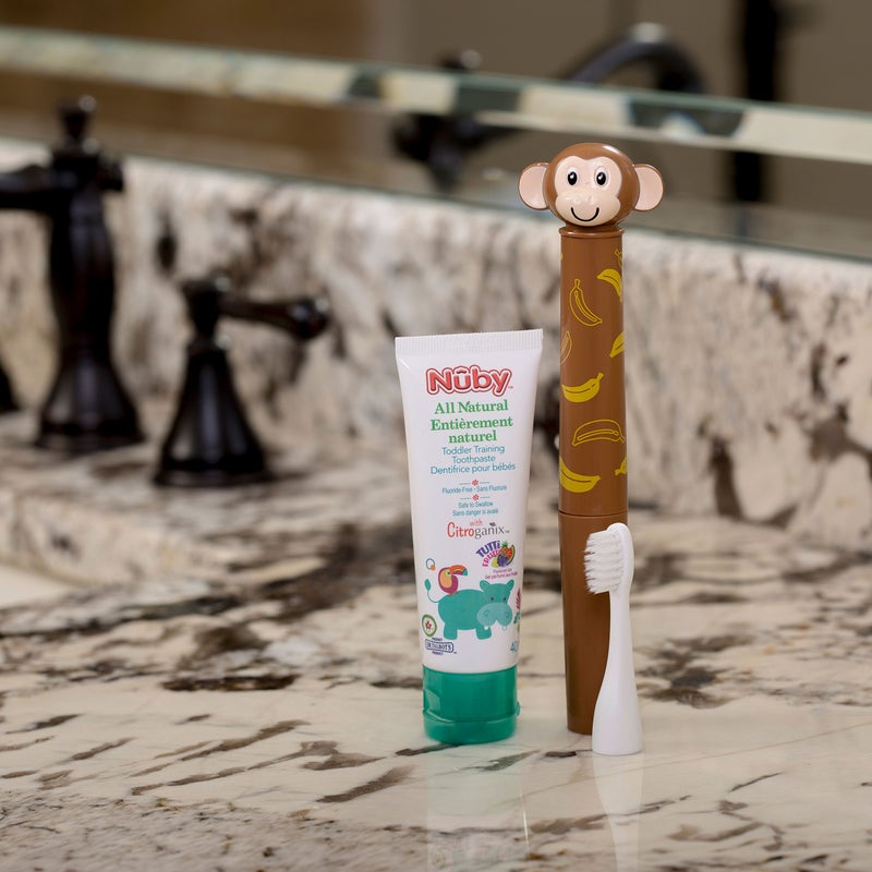 Nuby Electric Toothbrush with Animal Character, Monkey - Image 3