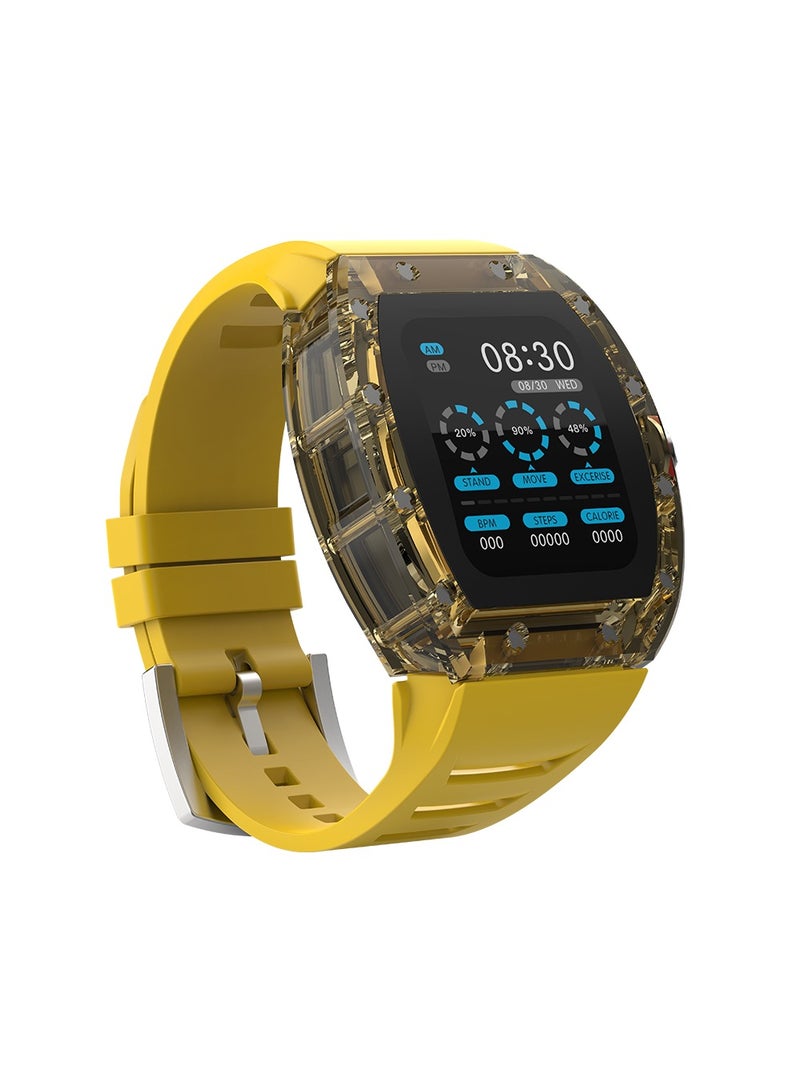 Goaltage SW01 Lucid Smart Watch with Water Resistant, NFC Payment, and Sleep, Heart Rate, Pressure, and Oxygen Monitoring - Yellow - Image 4