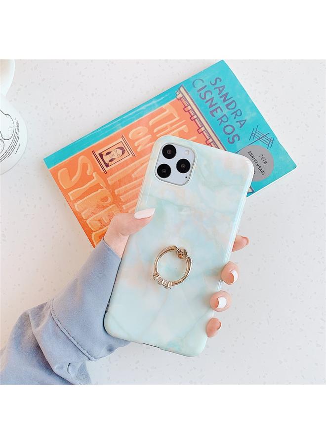 Zaboon Case For iPhone 11 TPU Smooth Marble with Ring Metal Rhinestone Bracket Mobile Phone Protective Case - Image 1