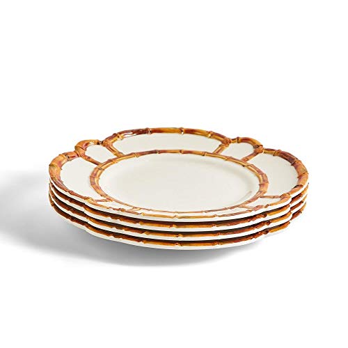 Two's Company Set of 4 Bamboo Touch Dinner Plate - Image 3